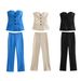 Women's Clothing Work Vest Trousers Straight Pants_ecoleips.com