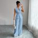 2026 Foreign Trade Impor-Expor European American Syle Women's Clohing Elegan Sleeveless Blazer Ves And Trousers_ecoleips.com