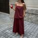 Women's Clothing Women's Fashion Casual Loose Sleeveless Midi Skirt Set Solid Color Summer High End Skirt Set_ecoleips.com