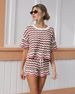 Women's Sexy Striped Beach Bikini Swimsuit Cover up Sun Protection Set European And American Style Cross Border New 2026_ecoleips.com