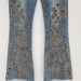 Women's Flared Nine-Point Jeans – Heavy Diamond Hollow Embroidery & Slim Fit (S-XXXL, Bluish)_ecoleips.com