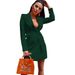 2025 New Cross-Border Women's Solid Color Slim-Fit Blazer Double-Breasted Long-Sleeve Lapel Coat Top_ecoleips.com