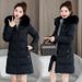 Women’s Plus Size Winter Coat – Korean Style Hooded Jacket, Faux Fur Collar, Drawstring Waist, Warm & Slimming_ecoleips.com