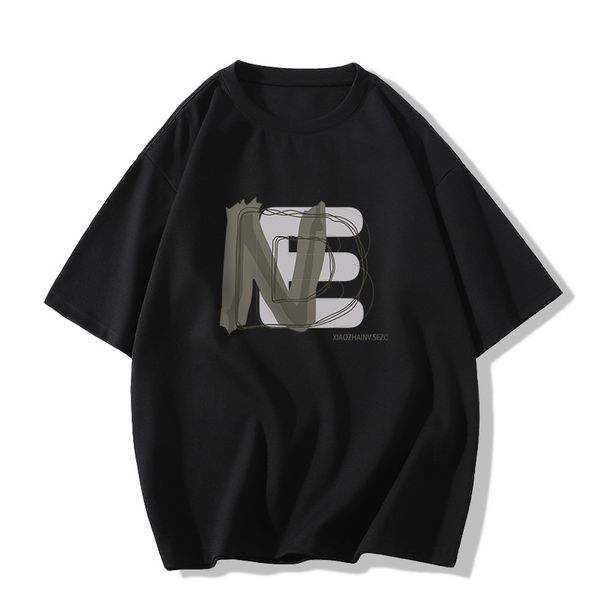 Women's White Short Sleeved T-Shirt Loose Fitting round Neck Spring Summer New Style Lazy Versatile Trendy Top_ecoleips.com