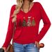 Women’S 3d Floral Print V-Neck T-Shirt – Soft Mesh Long Sleeve Top, Loose Fit, Casual & Stylish (Multiple Colors, Sizes S-3xl)_ecoleips.com