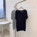 Women's Clothing Withdrawal Modal Pocket Large Round Neck T Shirt Women's Drape Solid Color Slim All Match Top_ecoleips.com