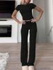 Leisure Suits For Women Short Sleeved Tops And Trousers Home Sportswear Yoga Clothes_ecoleips.com