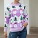 Christmas-Themed Women's Knit Sweater Cozy Oversized Pullover Round Neck Long Sleeve Casual Winter Top_ecoleips.com