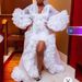 Women's Clothing Elegant Maternity Gown Sheer Train V-Neck Lace Wedding Robe Bridal Dress Photoshoot Evening Party (White/Pink/Blue, US2-26W)_ecoleips.com