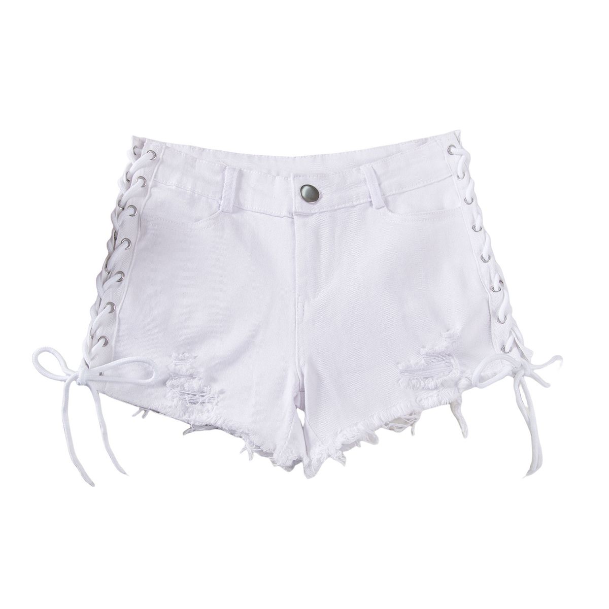 K New Denim Shorts, Ultra Short, Nightclub Women's Clothing, Sexy, High Waisted, Perforated_ecoleips.com
