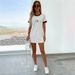 Summer Fashion Women's Dress European American Style round Neck Short Sleeve Loose Fit Letter Print Elegant_ecoleips.com
