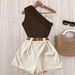 's New European American Foreign Trade Cross-border Solid Color Off-shoulder Sleeveless Top And Loose Casual_ecoleips.com