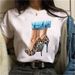 Popular Fashion Urban Girl Cartoon Base Shirt, Round Neck, Half-sleeve, Loose-fitting Women's T-shirt_ecoleips.com