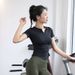 Summer Thin Nylon V-neck Sports Short-sleeved T-shirt Women's Tight And Thin Yoga Clothes Top Fitness Breathable Breathable And Light_ecoleips.com