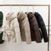 Women's Clothing Thickened Cotton Coat For Women Short Style Waist Slim Fit Hooded Lace Up Warm Coat_ecoleips.com