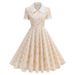Retro-Chic Commuting Style, Open-Front Dress For Sister's Picnic Outing, Polka-Dot Dress For Girls_ecoleips.com