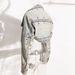 Rhinestone Studded Distressed Denim Crop Jacket For Women, Long Sleeve Open Front Short Jean Coat, Vintage Washed Cropped Outerwear For Daily Streetwe_ecoleips.com