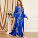 Women's Clothing Muslim Suit Long Skirt Slit Long Sleeve Autumn And Winter Women's Clothing Embroidered Clothes Two Piece Dress_ecoleips.com