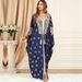 ng2510292 3470 Muslim Women's Clothing, Middle Eastern Cross-border Long-sleeve Patchwork Bat-sleeve Tassel Plus-size Dress, New_ecoleips.com