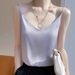 Heavy Silk Suspender Vest Women's Summer Loose Sleeveless V-neck Sexy Inner Sleeveless Mulberry Silk Satin Top T-shirt_ecoleips.com