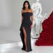 Women’s Off Shoulder Maxi Dress Sexy Split Long Dress Elegant Slim Fit Summer Dress Glamorous Vacation Outfit Chic Fashion_ecoleips.com