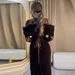 Sexy Splicing Lace Bowknot Velvet Party Dress 2026 Spring O Neck Hollow Women Long Dress Summer Slim Bodycon Ladies Maxi Dresses_ecoleips.com