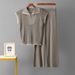 Women's Clothing Half Zip Turtleneck Knitted Suit Spring And Summer Loose Stylish Sweater Temperament Top Casual Sports Wide Leg Pants_ecoleips.com