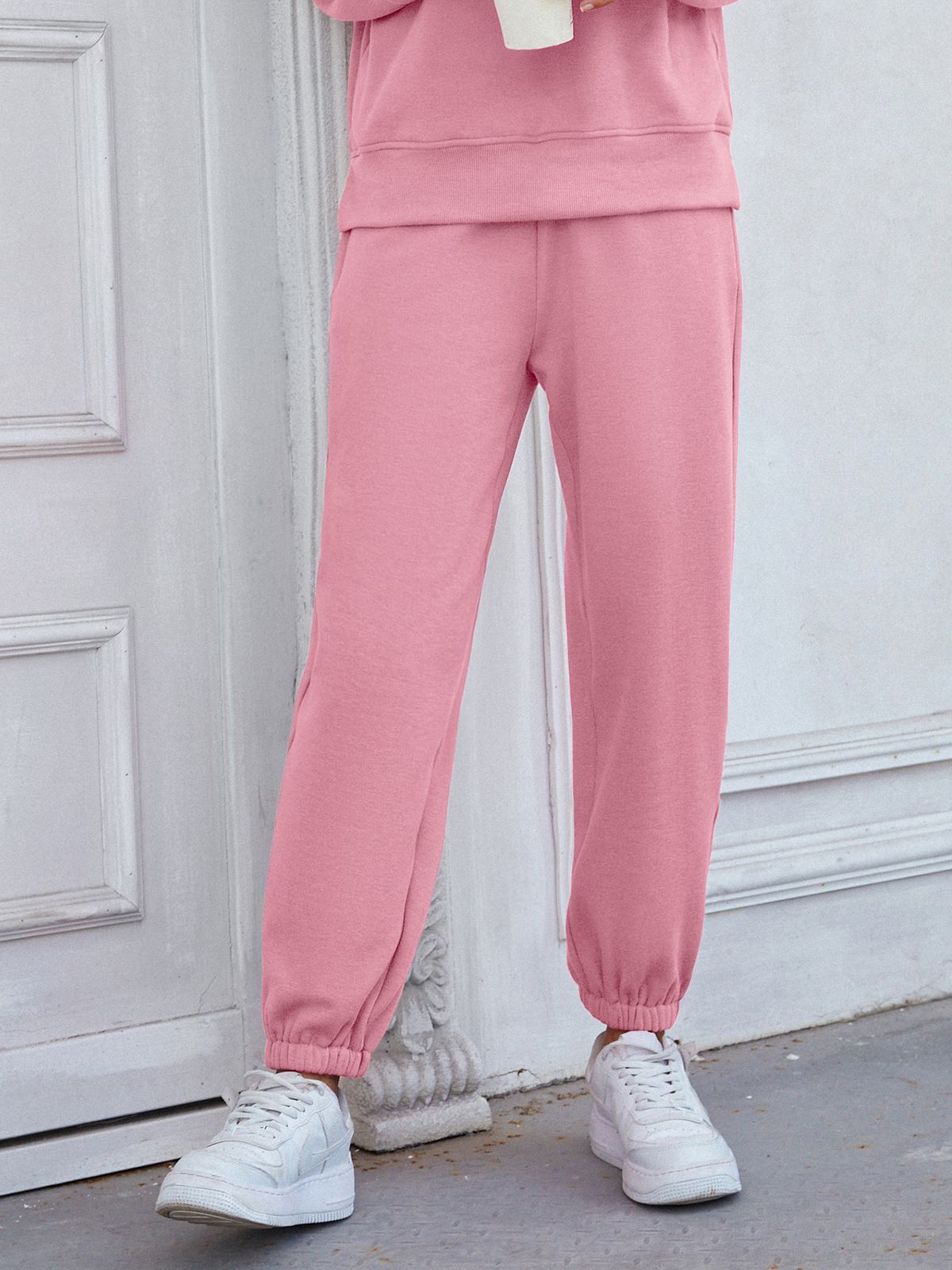 Women's Casual Long Pants, Loose Fleece Jogger Pants_ecoleips.com