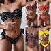 Bikini Polka Dot Print Sexy Bikini Split Swimsuit_ecoleips.com