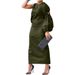 BN295 Women's Solid Color Dress Single Sleeve Hollow out Side Slit European And American Style Autumn Arrival E Commerce_ecoleips.com