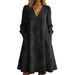 European And American Women's Retro Elegant V Neck Floral Embroidery Long Sleeved Dress 2026_ecoleips.com