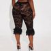 Women's Sexy Lace Hollow out Capri Pants Cross-Border See through Early Spring European American Style Polyester Fashion_ecoleips.com