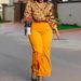 D541 Women's Printed Long Sleeve Shirt Elegant Wide Leg Pants Fashion Set_ecoleips.com
