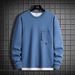 Men's plus Size Crew Neck Sweatshirt Autumn New Casual Sports Faux Two Piece Trendy Versatile Top for Men_ecoleips.com
