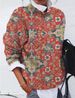 #9298 European And American Cross-border Wish Foreign Trade Women's Fashion Floral Print Loose Long-sleeve Top_ecoleips.com