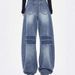 KEN STUDIO Deconstructs Loose Curved Jeans, Women's American Washed Wide Leg Casual Long Pants, And Pants_ecoleips.com