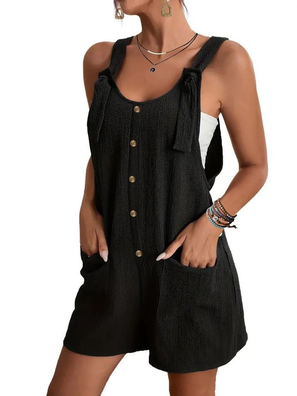 Cross-Border 2024 European And American Women's Summer Casual Fashion Strap Shorts Jumpsuit Overalls For Women_ecoleips.com