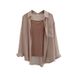 Women's Oversized Long Sleeve Shirt & Camisole Set – Breathable Cotton Blend Layering Tops (Relaxed Fit, Button-Down Collar)_ecoleips.com