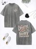 Coastal Surf Catch The Wave California Prints Washed T-Shirt Women Cotton Oversize Tops Distressed O-Neck T Shirt Summer Clothes_ecoleips.com