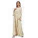 Women's Clothing Robe Muslim Fashion Lace-up Elegant Cardigan Long Dress Split Sleeve Design Monochrome_ecoleips.com