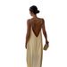 Women's Clothing Satin Suspender Skirt Sexy Backless Long Dress Female Style Hollow Sleeveless Long Skirt_ecoleips.com