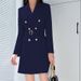 Women's Mid-Length Suit Jacket Double Breasted Long Outerwear For Spring And Autumn_ecoleips.com