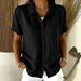 Summer Solid Color Women's Short Sleeve Button Up Top New Arrival Style_ecoleips.com