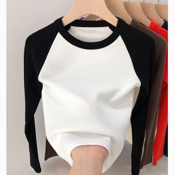 2025 Selected High-Quality Cotton Elasticity Thread 2025 Autumn And Winter Clothing New Style Contrasting Color Shoulder High_ecoleips.com