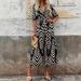 Women's Clothing Loose Women's Elegant Style Random Print Tie Dye Large Swing Dress_ecoleips.com
