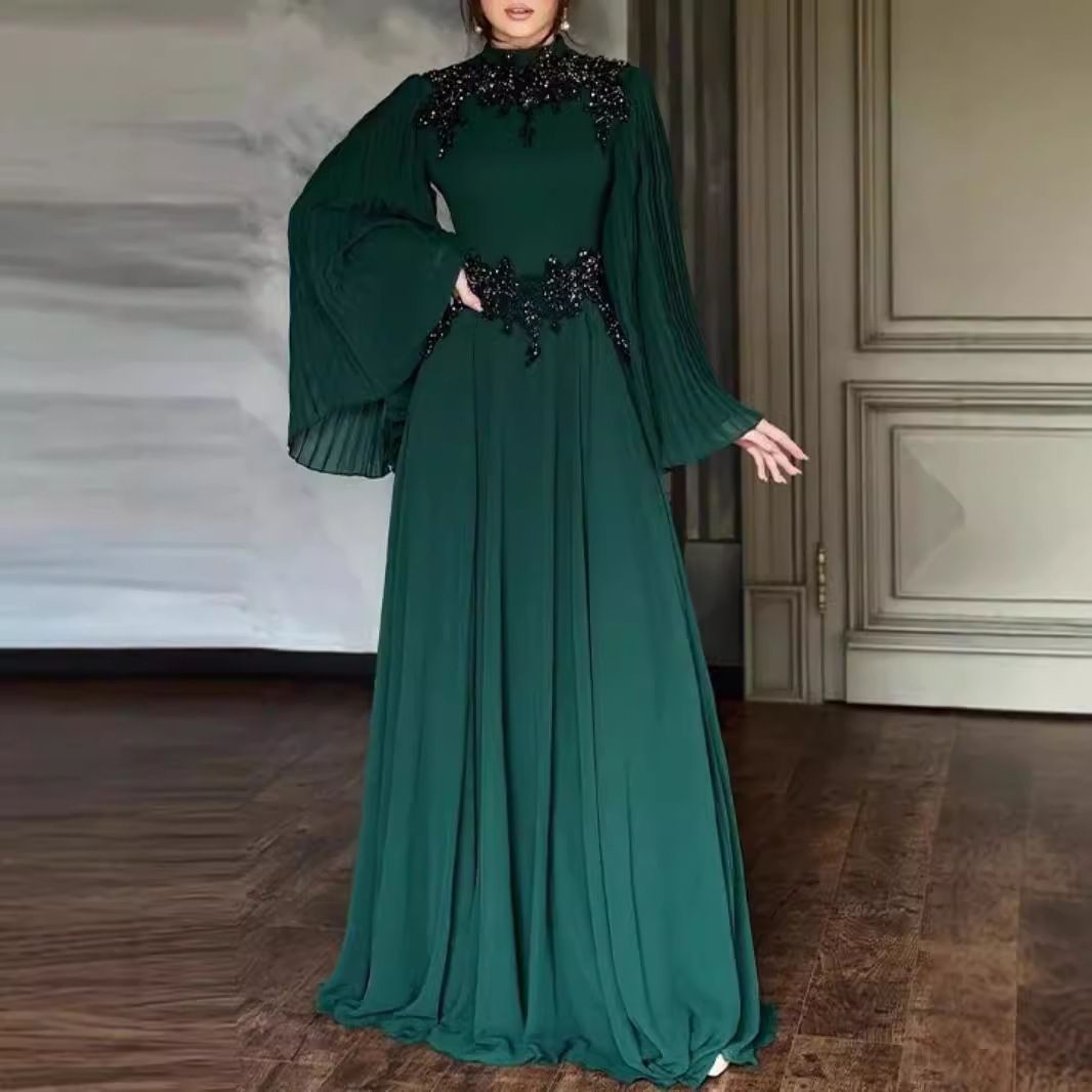 Women's Clothing Autumn And Winter New Women's Clothing Lace Lace Robe Evening Dress_ecoleips.com