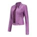New Style Leather Jacket For Women Short Small Jacket Spring And Autumn Stand Collar Women's Leather Jacket Cross Border Women's Thin Leather Jacket_ecoleips.com