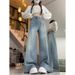 Light Blue Double-button Wide-leg Jeans For Women, 2025 Spring-summer New Style, High-waisted, Loose-fitting, Slimming,_ecoleips.com