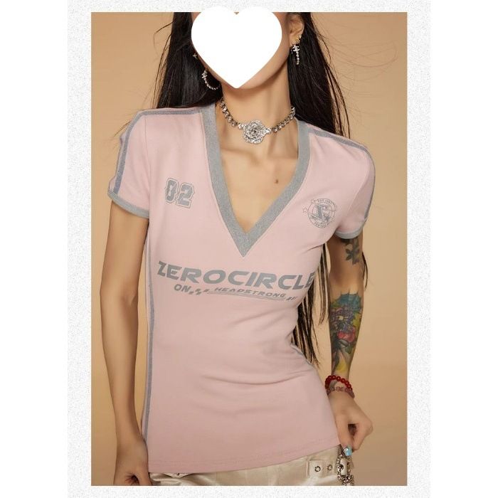 Pure Cotton Women's Short Sleeve T-Shirt 40 Count 210g Off-Shoulder Slim Fit Unique Style Sexy Millennial Look Top_ecoleips.com