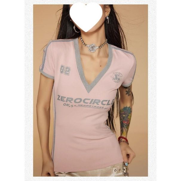 Pure Cotton Women's Short Sleeve T-Shirt 40 Count 210g Off-Shoulder Slim Fit Unique Style Sexy Millennial Look Top_ecoleips.com